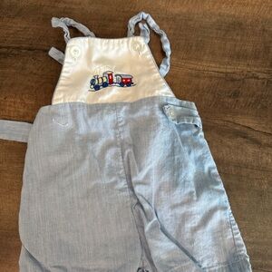 Adorable Kids Overalls with Train Embroidery